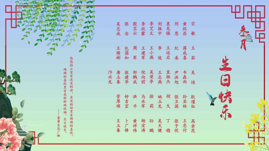 【生日祝?！抗ё?月生日的員工生日快樂！