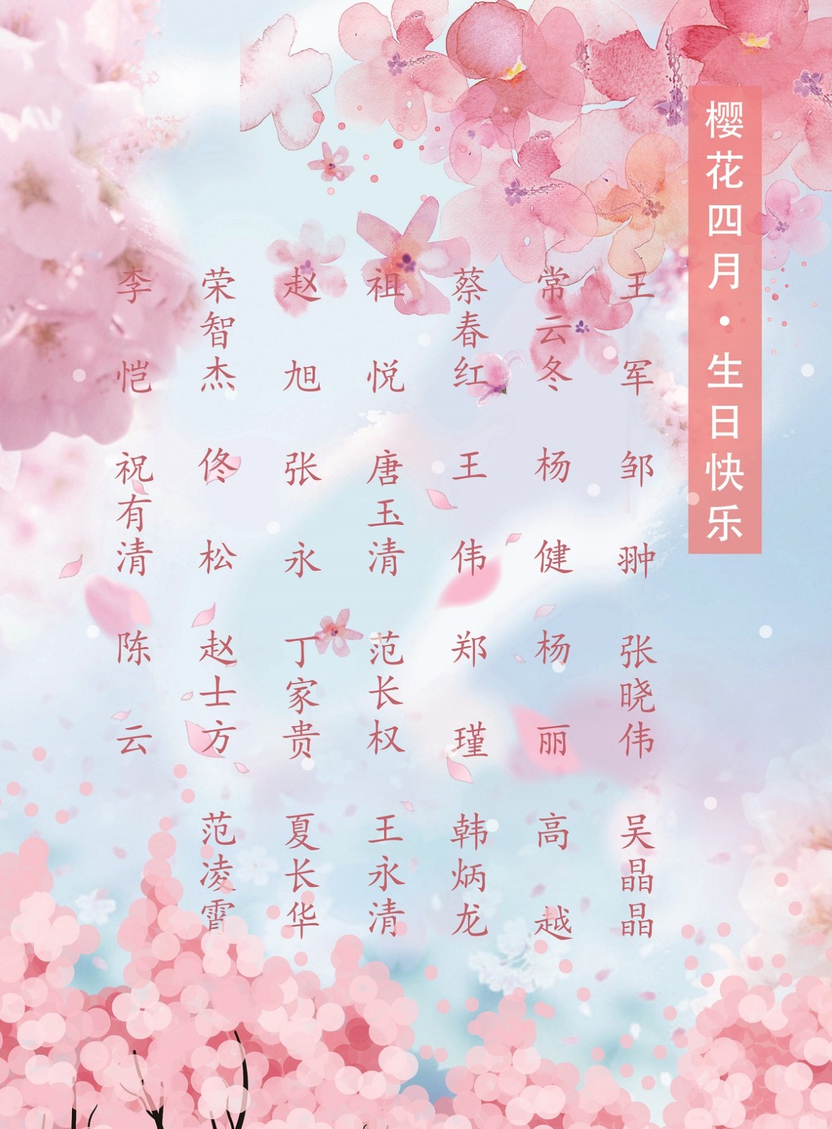 【生日祝?！抗ё?4月生日的員工生日快樂！